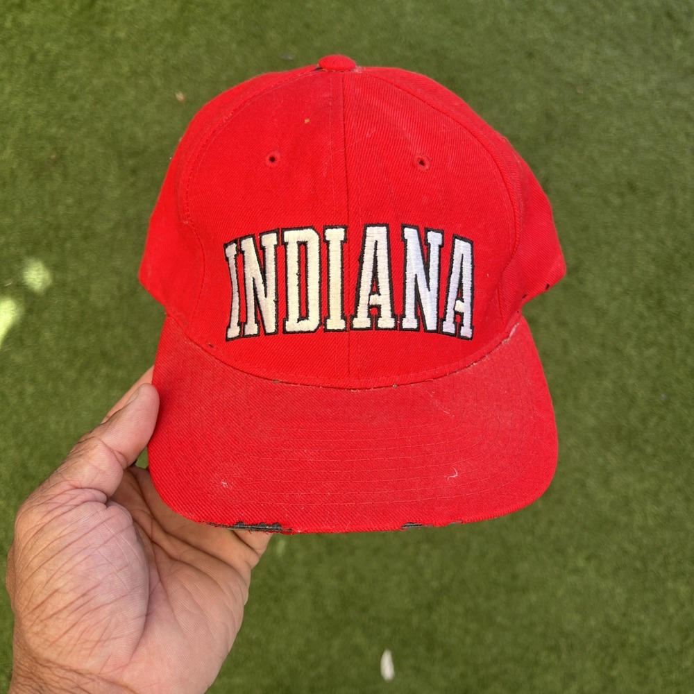 VTG Indiana University IU Hoosiers Snapback Starter The Natural Hat Wool Script